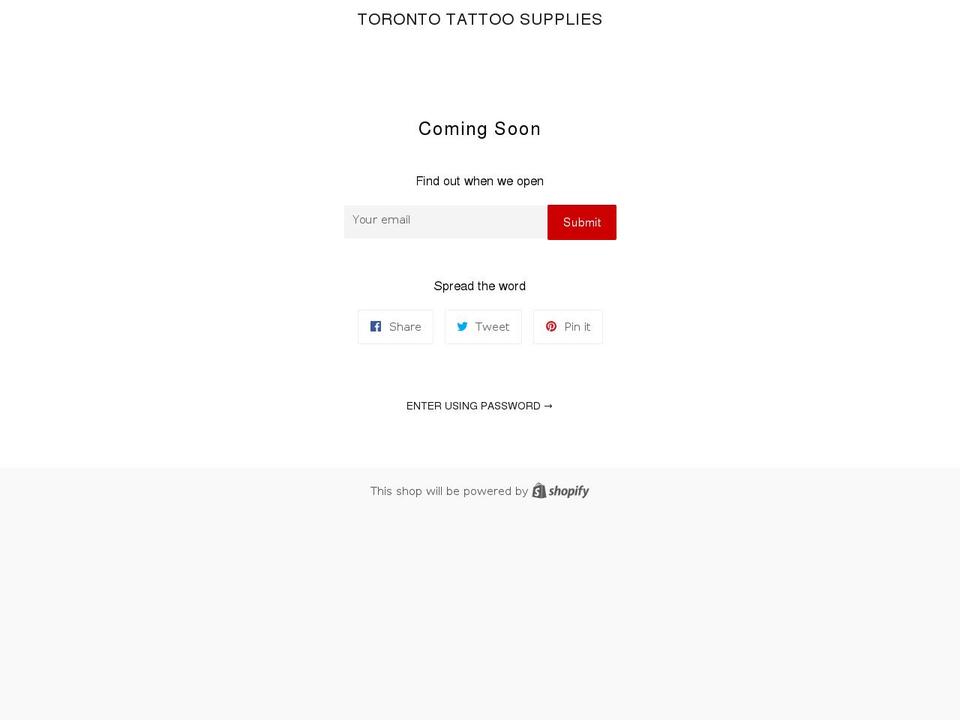 torontotattoosupplies.com — Shopify storefront screenshot