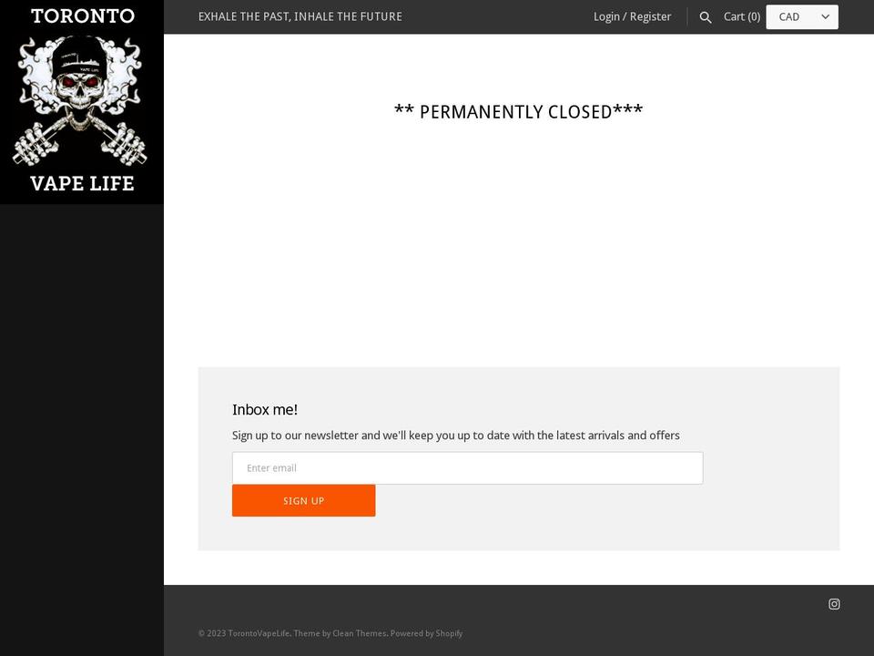 torontovapelife.ca shopify website screenshot