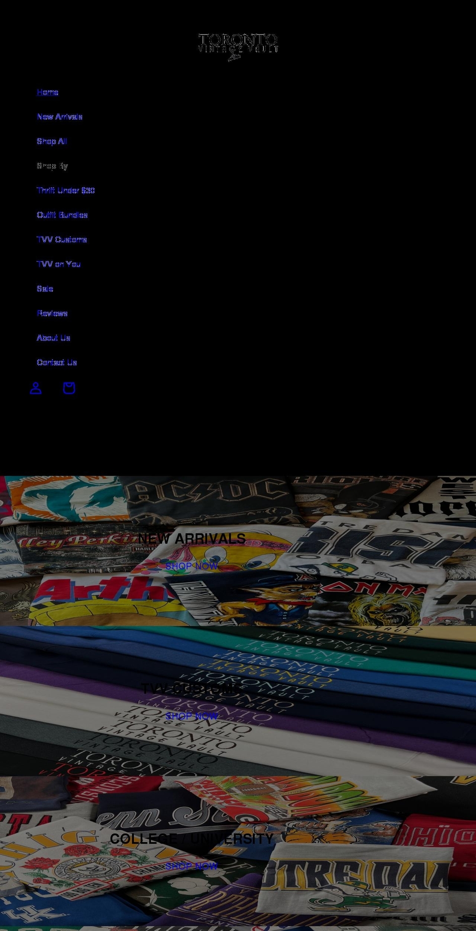 torontovintagevault.ca shopify website screenshot