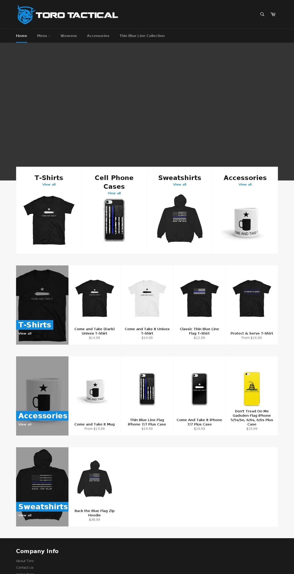 torotactical.com — Shopify storefront screenshot