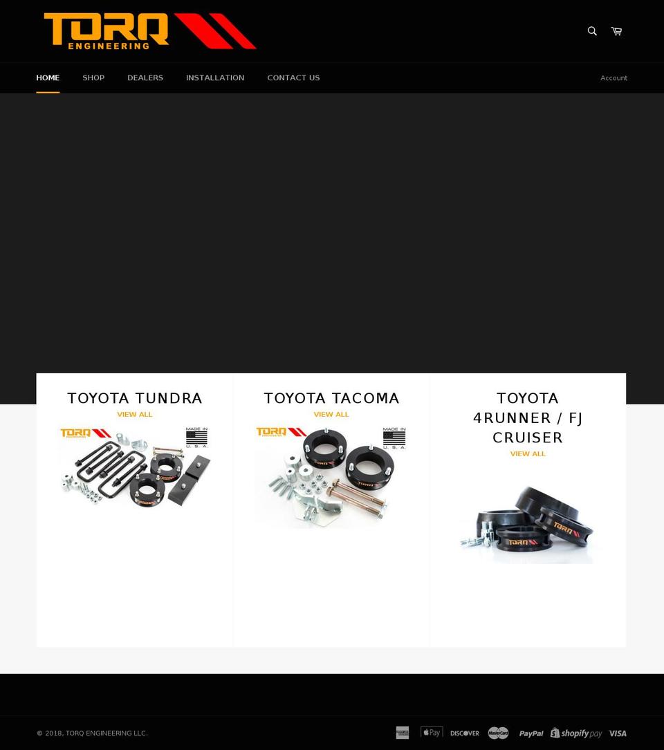 torq-engineering.com shopify website screenshot