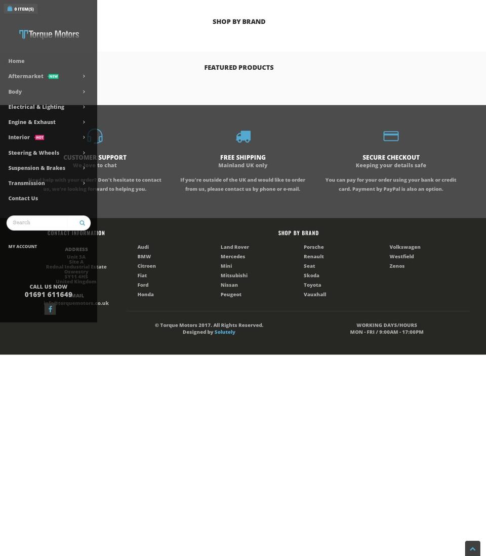 torquemotors.co.uk shopify website screenshot