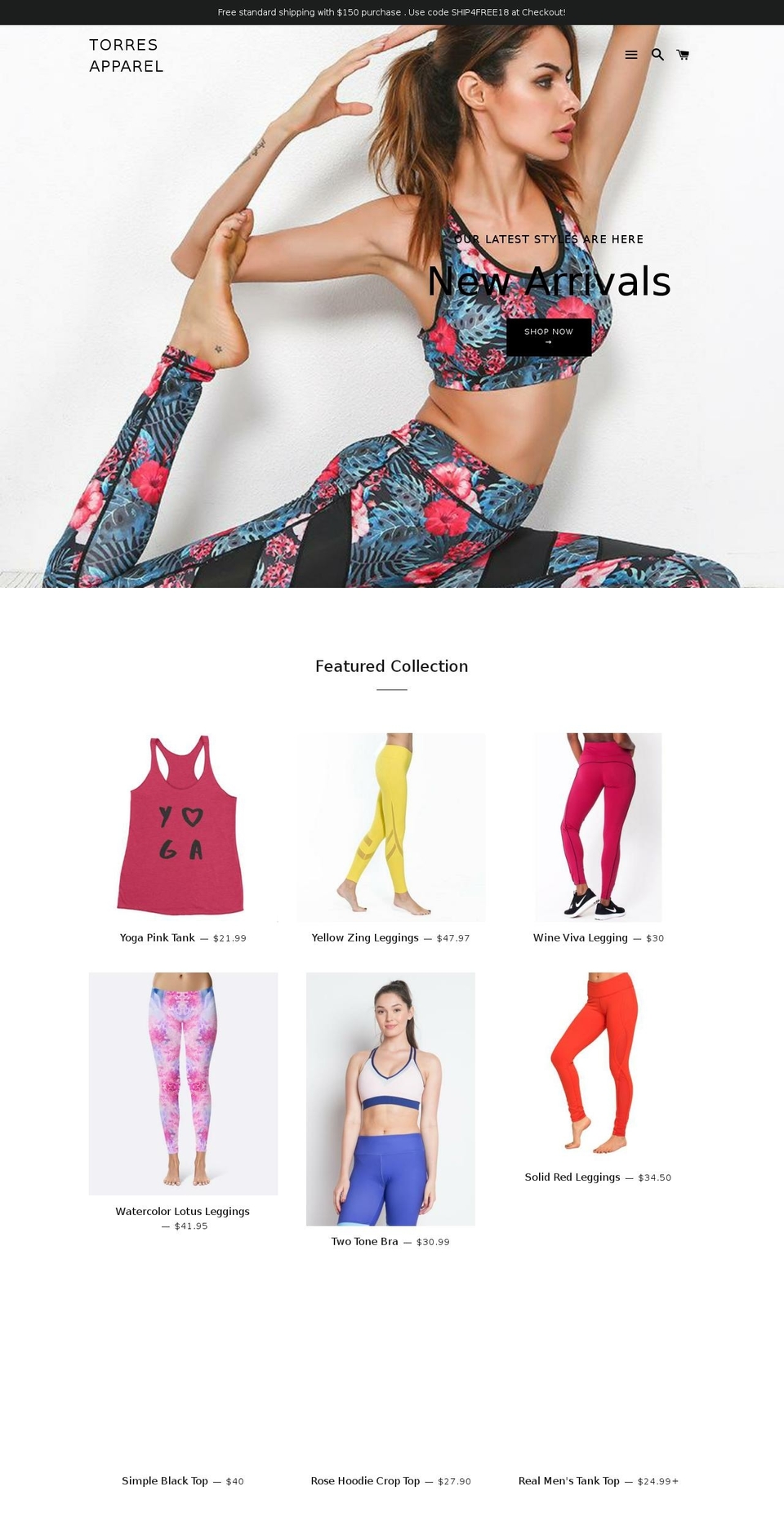 torresapparel.com — Shopify storefront screenshot