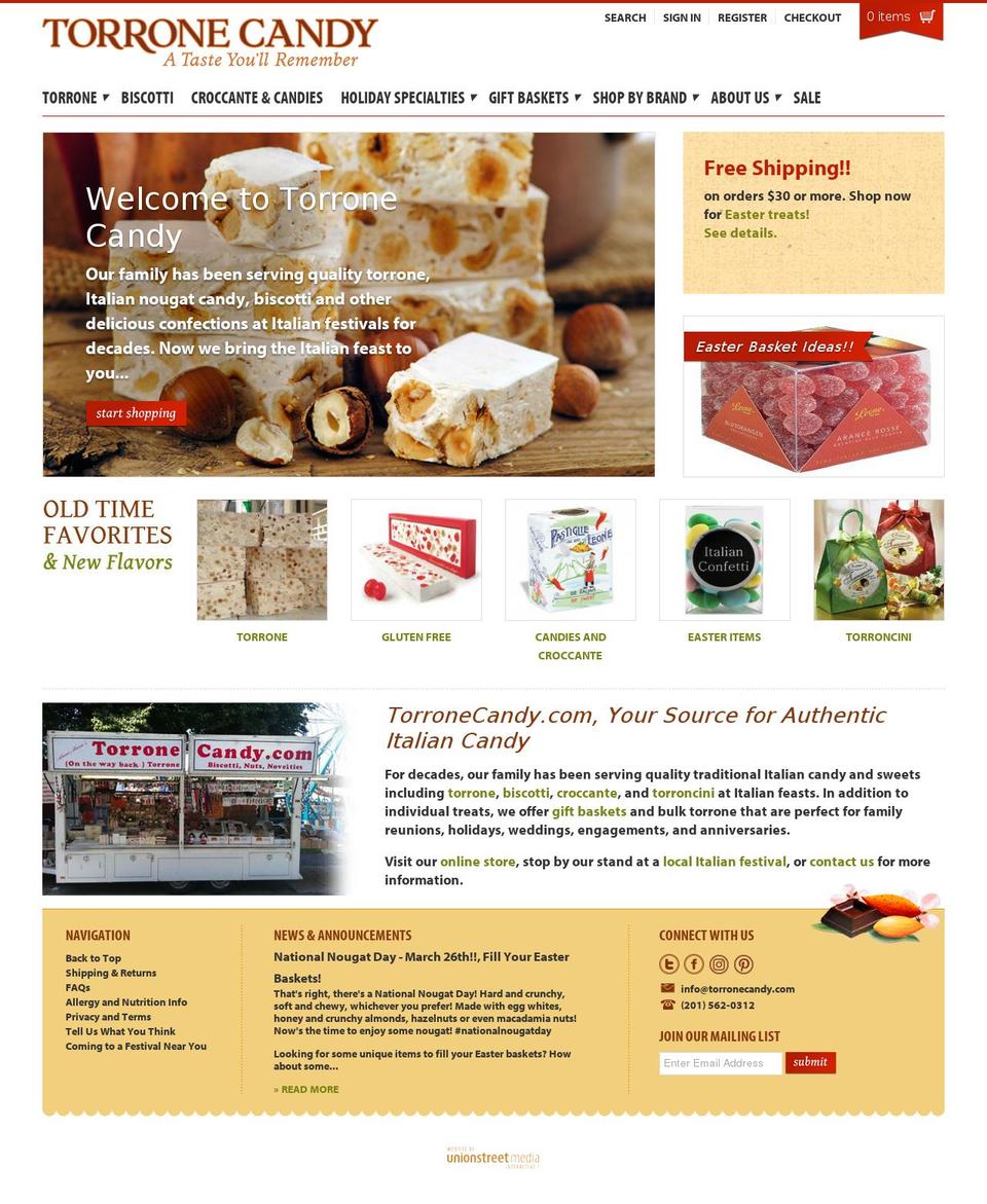 torronecandy.com shopify website screenshot