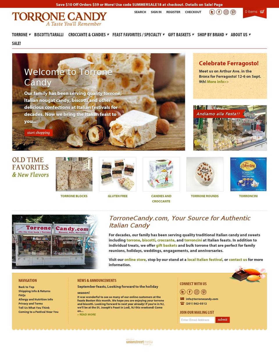 Torrone Candy Shopify theme site example torronecandystore.com