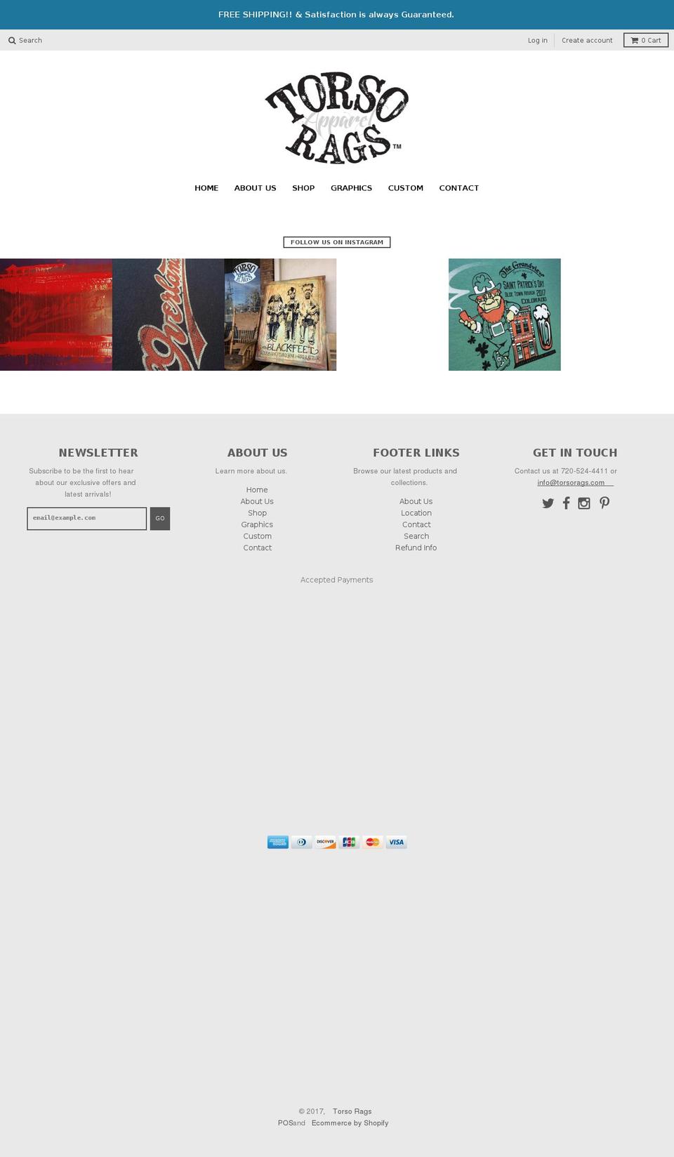 torsorags.com shopify website screenshot