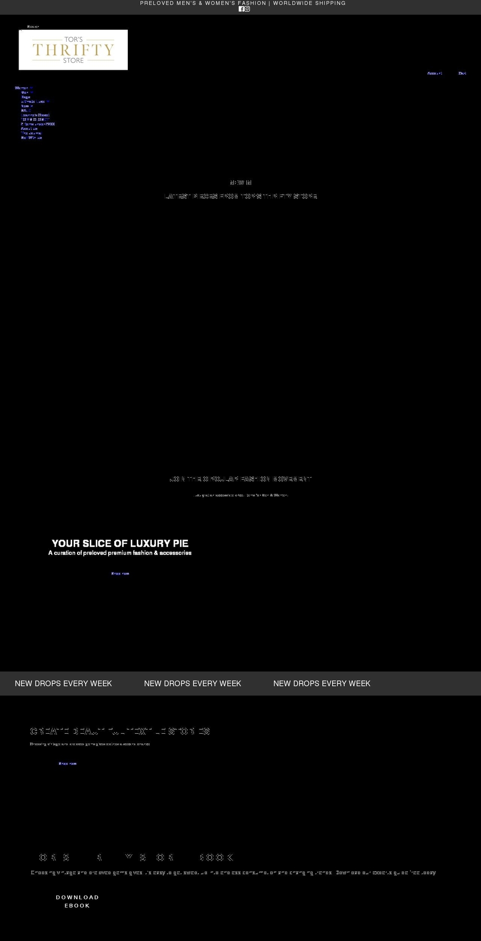 torsthriftystore.com shopify website screenshot