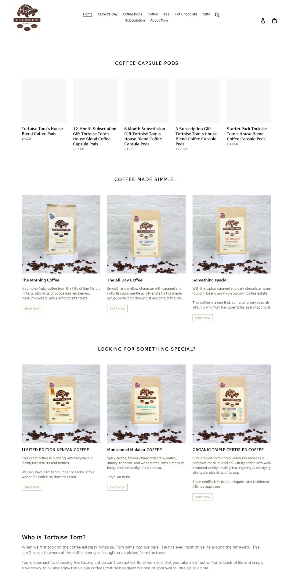 tortoisetom.co.uk shopify website screenshot