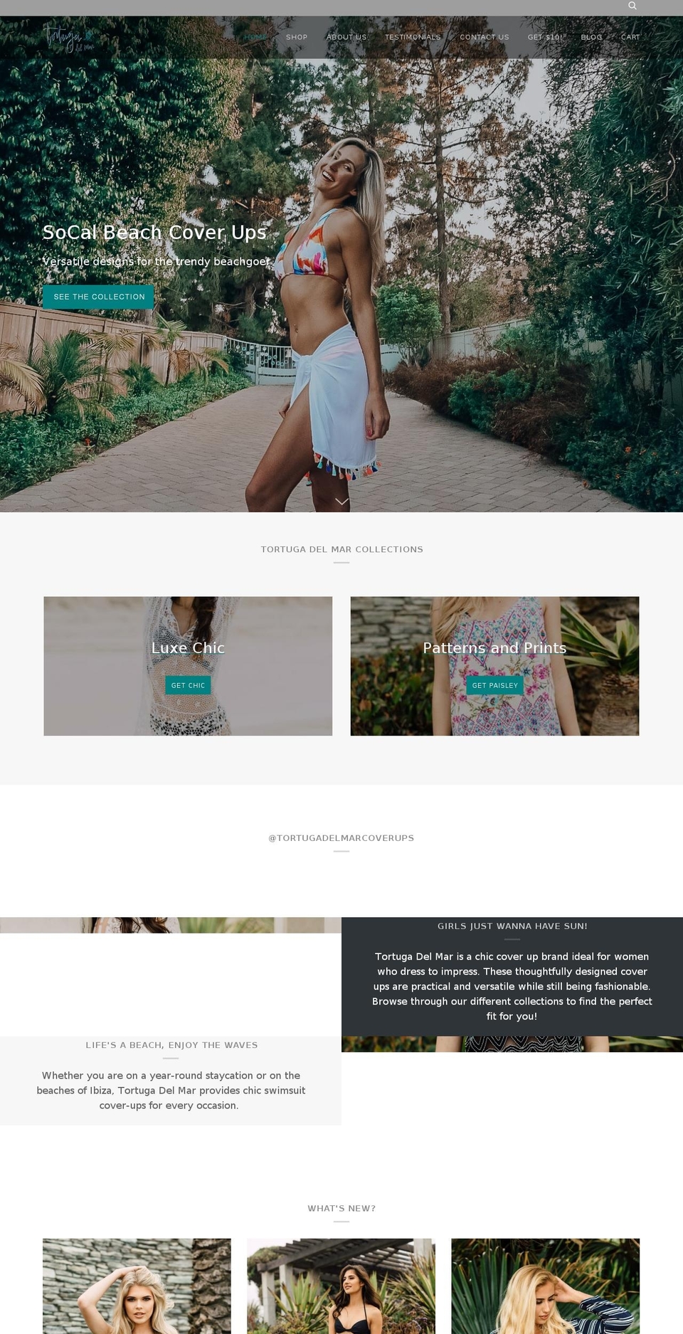 tortugacoverups.com — Shopify storefront screenshot