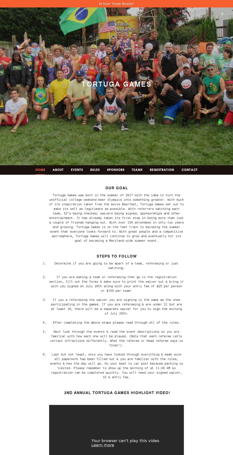 tortugaevents.com shopify website screenshot