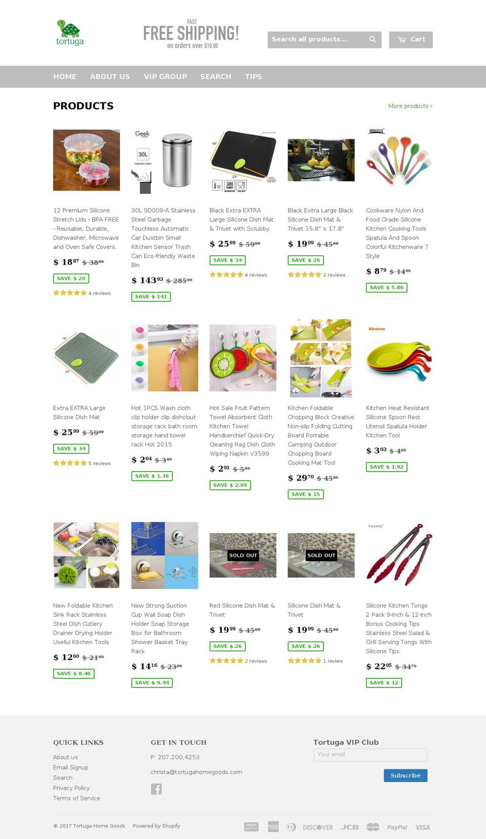 tortugahomegoods.com shopify website screenshot