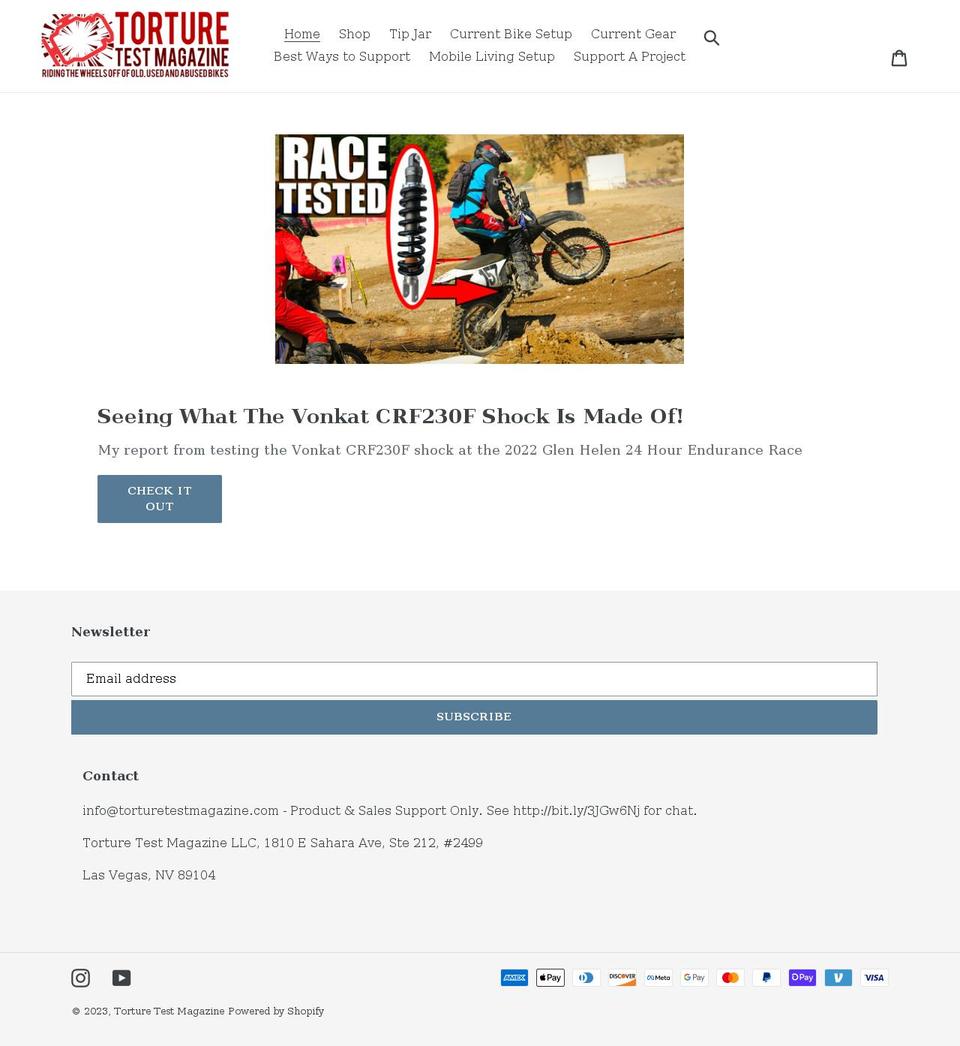 torturetestmagazine.com shopify website screenshot