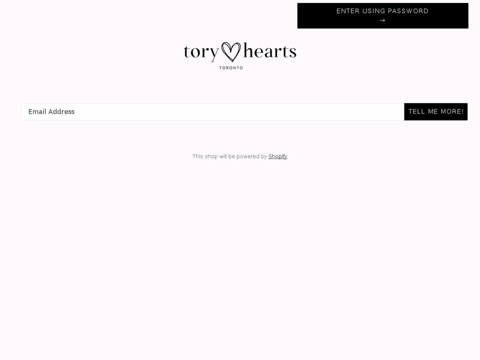 toryhearts.com shopify website screenshot