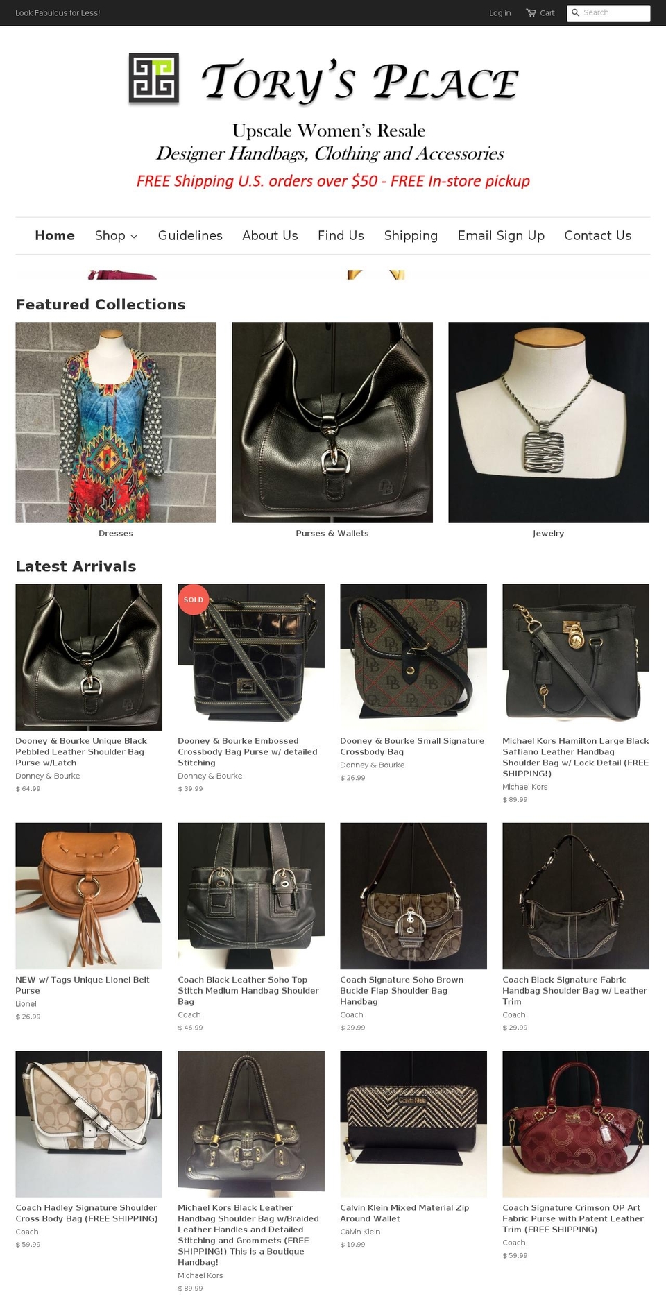 torysplace.com — Shopify storefront screenshot