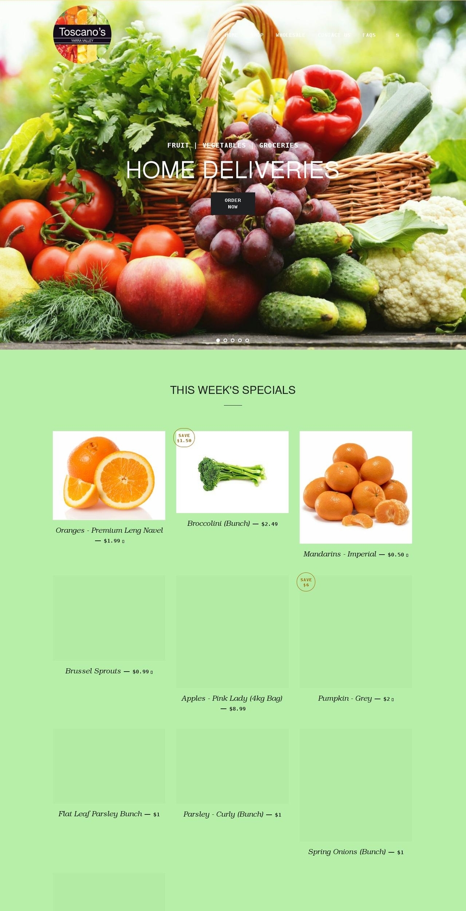 toscanosyarravalley.com.au shopify website screenshot