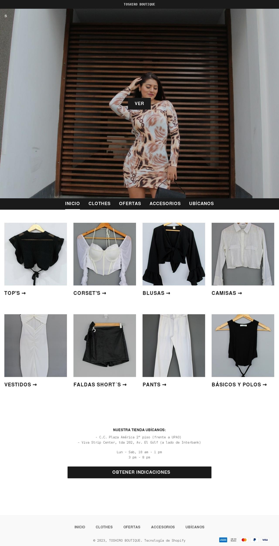 toshiroboutique.com shopify website screenshot