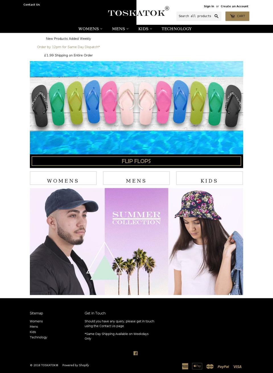 toskatok.com shopify website screenshot