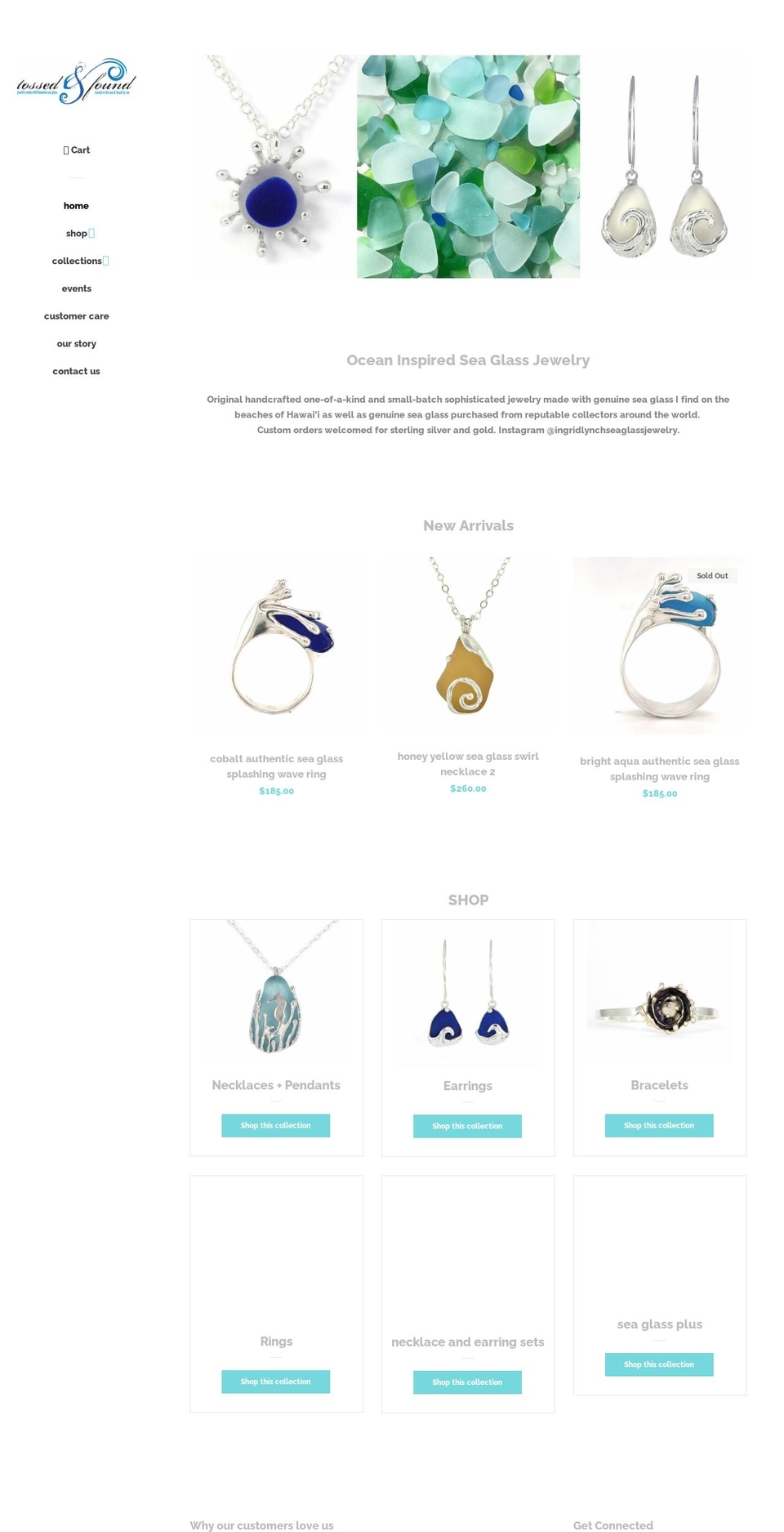tossedfoundjewelry.com — Shopify storefront screenshot