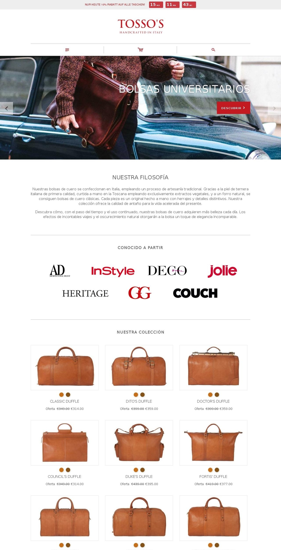 tossos.es shopify website screenshot