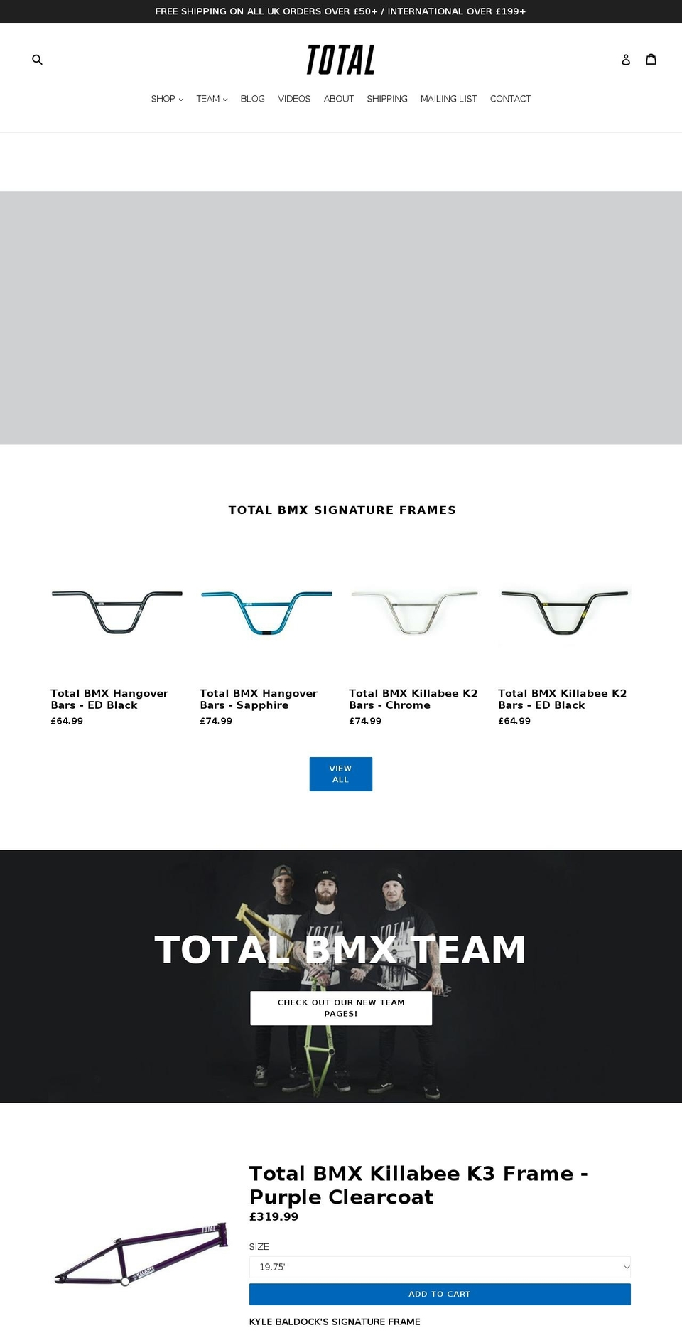total-bmx.myshopify.com shopify website screenshot