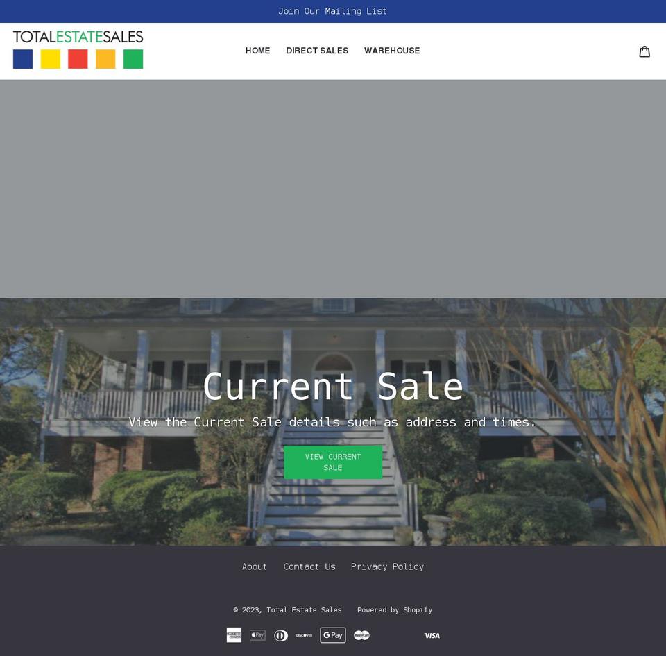 total-estate-sales.myshopify.com shopify website screenshot