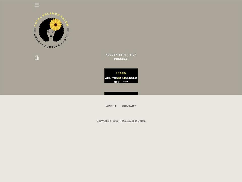 totalbalancesalon.com shopify website screenshot