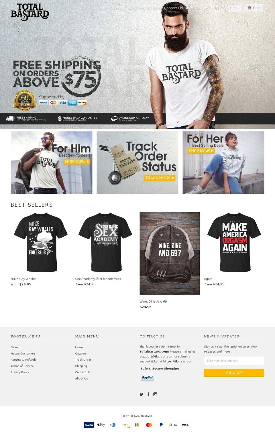 totalbastard.com — Shopify storefront screenshot