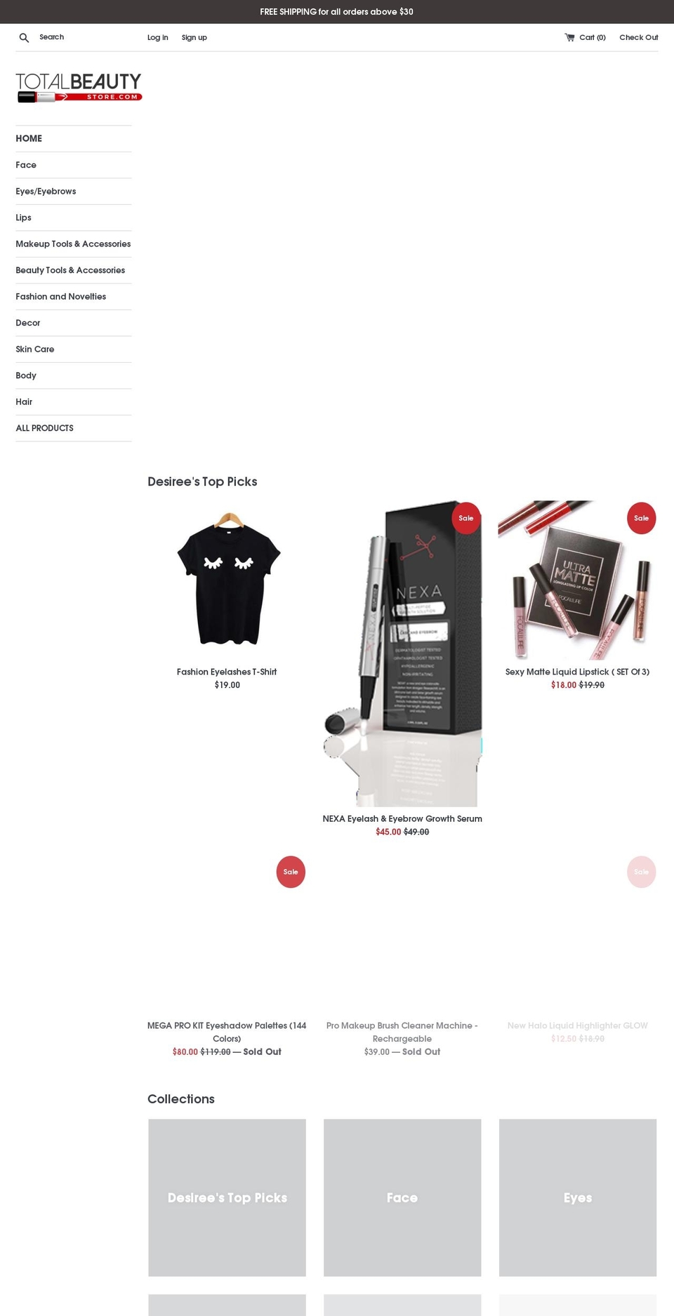 totalbeautystore.com — Shopify storefront screenshot