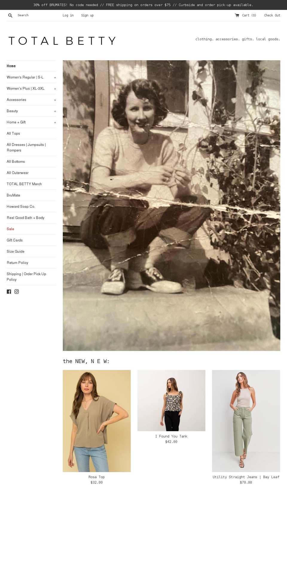 totalbettyco.com — Shopify storefront screenshot