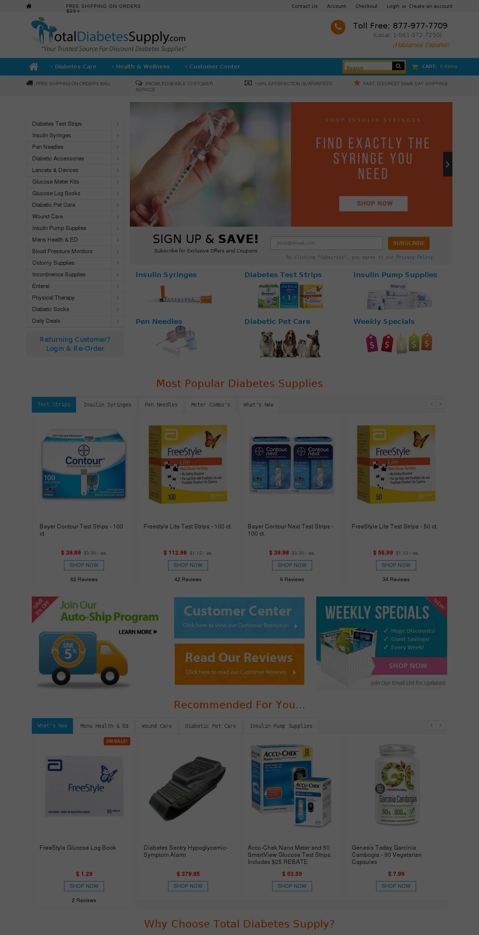 Checkout Update Shopify theme site example totaldiabeteseupply.com