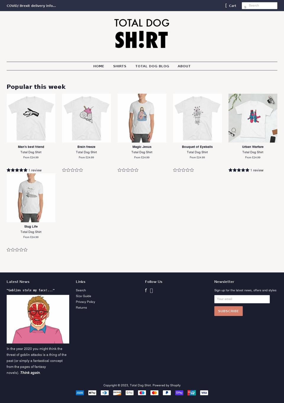 totaldogshirt.com shopify website screenshot