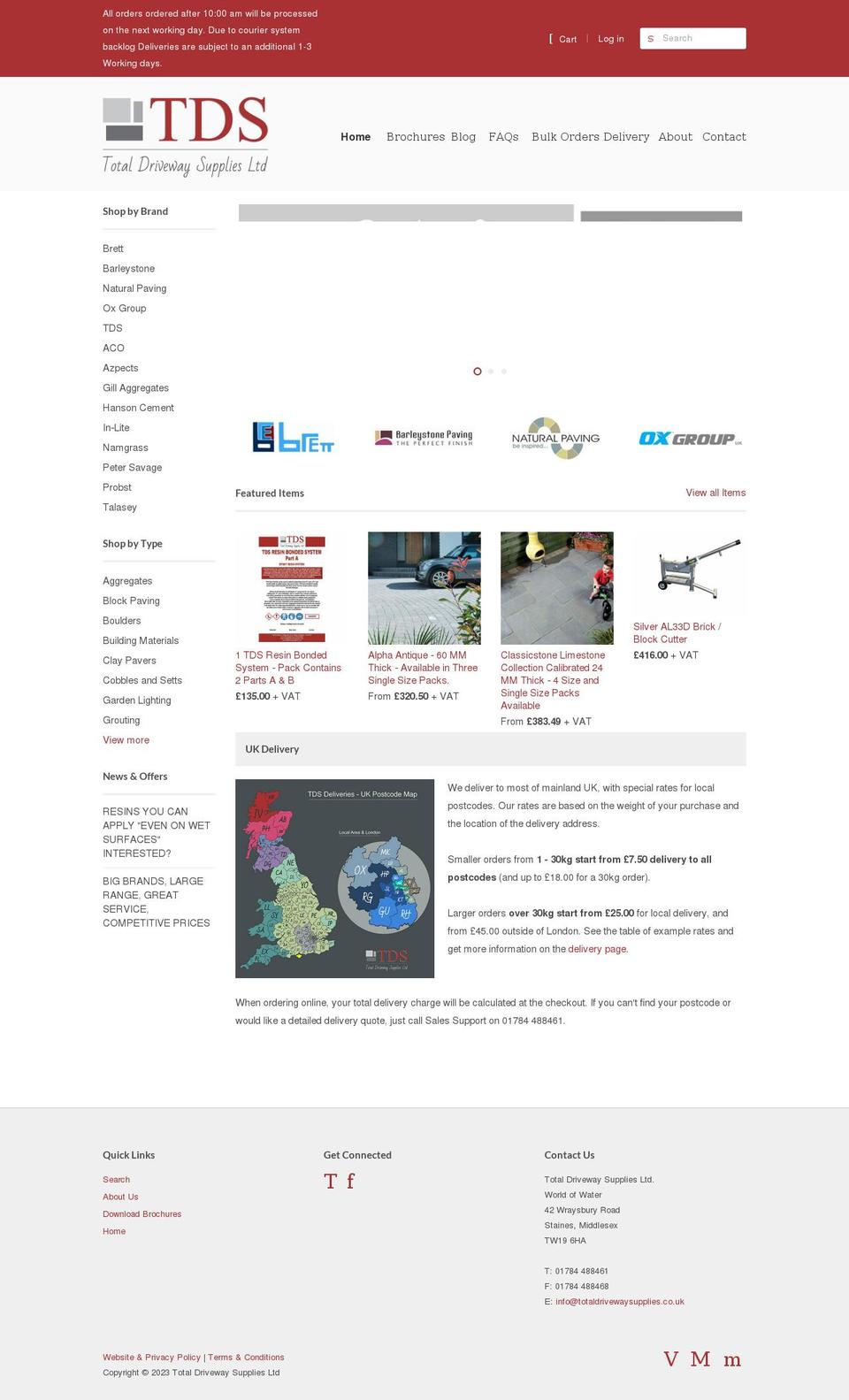 totaldrivewaysupplies.co.uk shopify website screenshot