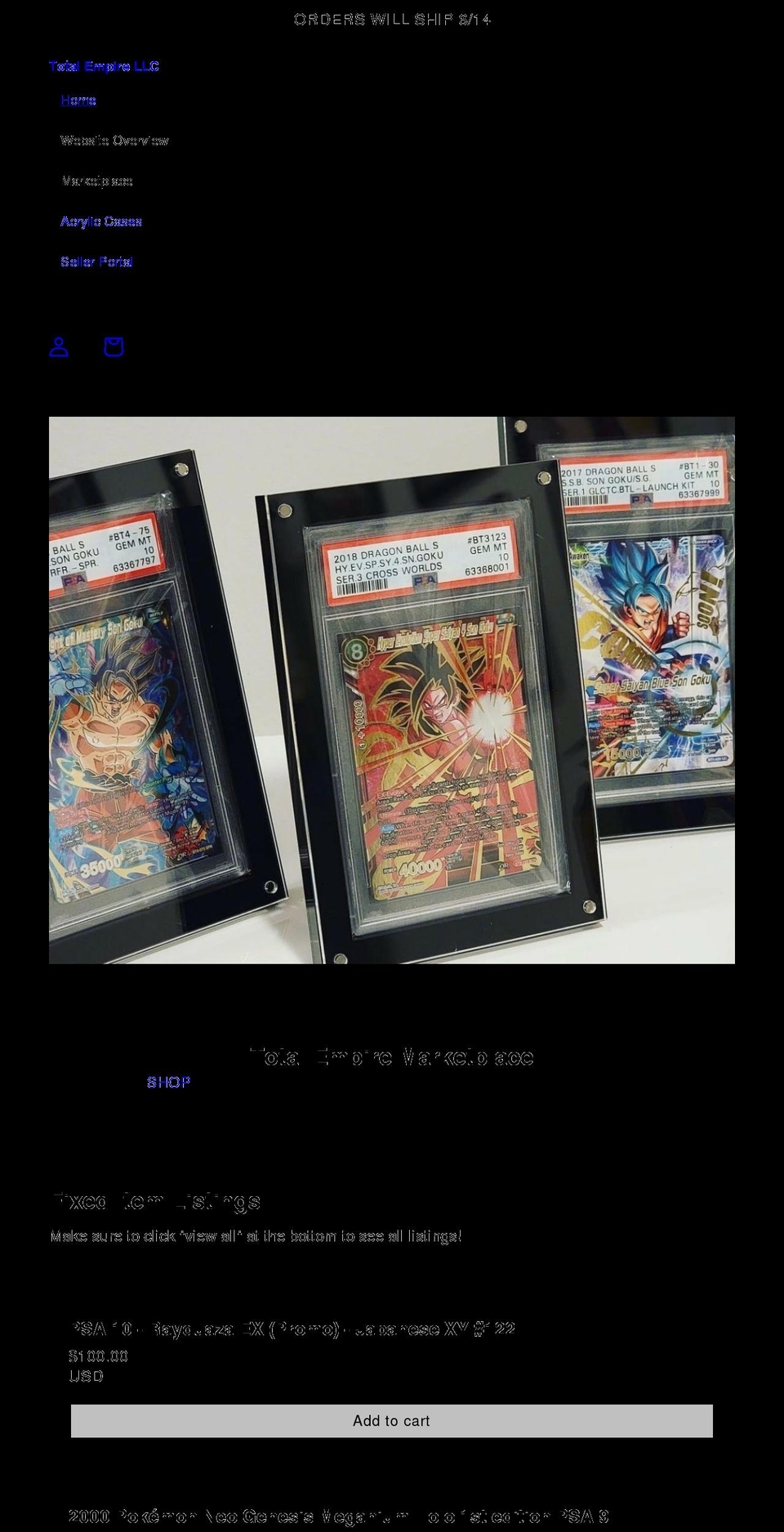 totalempirellc.com shopify website screenshot