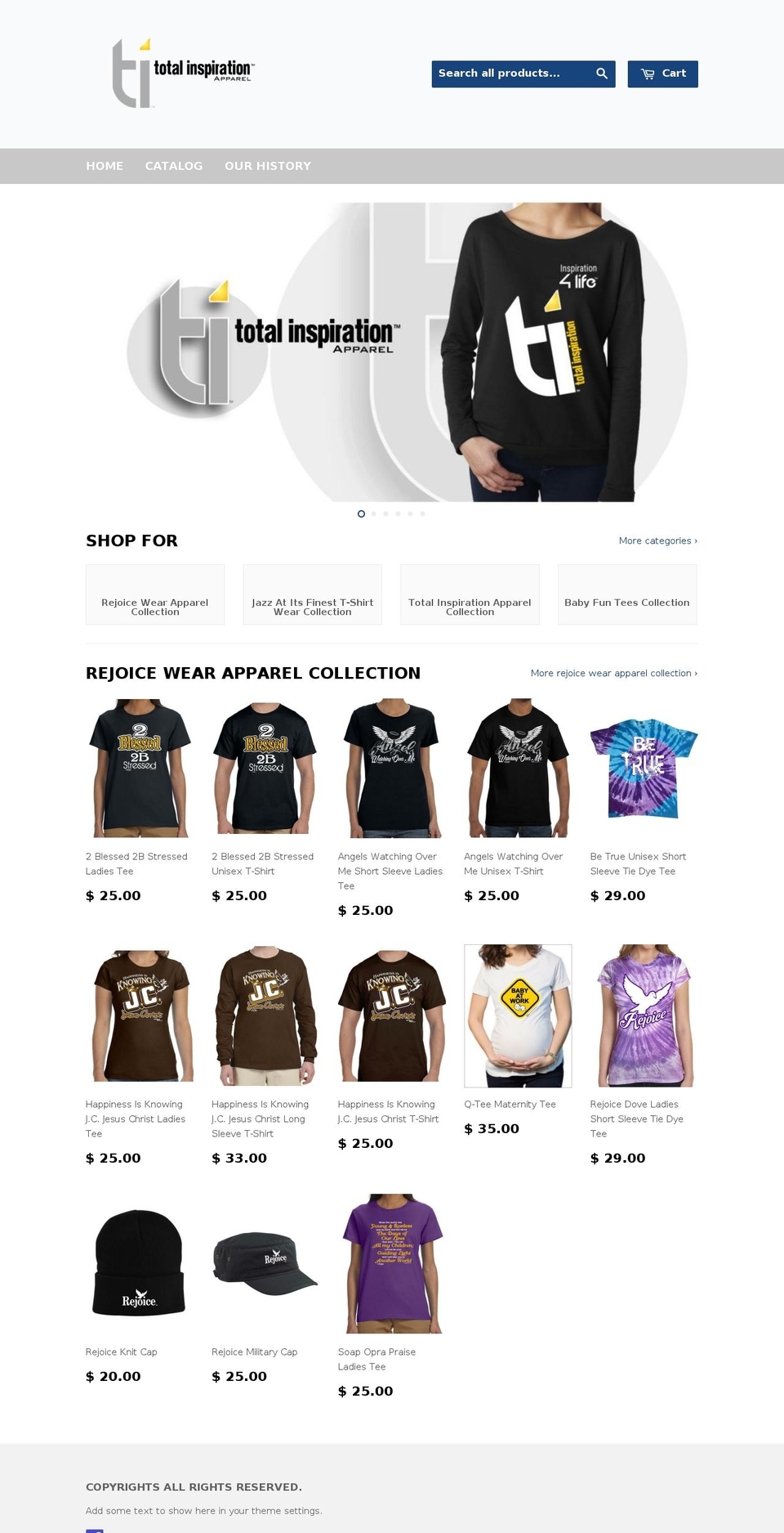 totalinspirationapparel.com — Shopify storefront screenshot