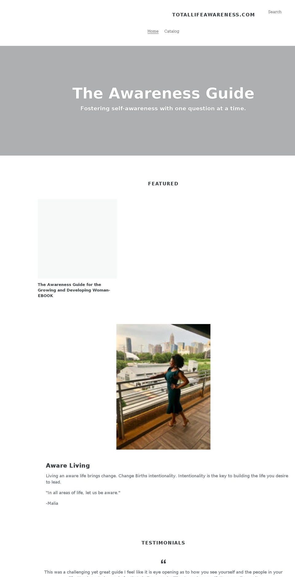 totallifeawareness.com shopify website screenshot