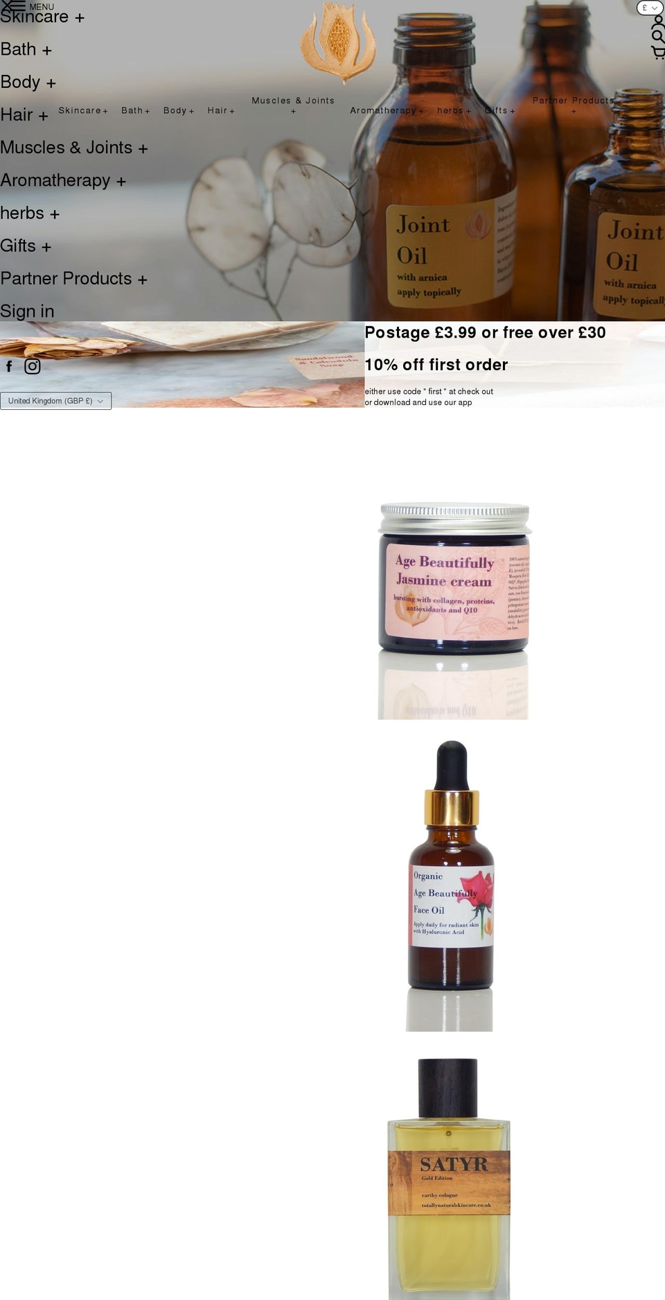 totally-natural-skincare.myshopify.com shopify website screenshot