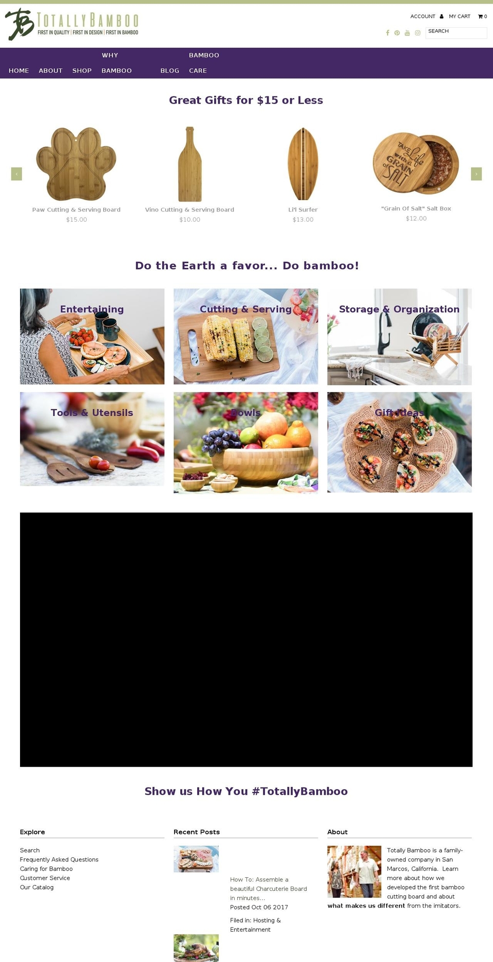 totallybamboo.com shopify website screenshot