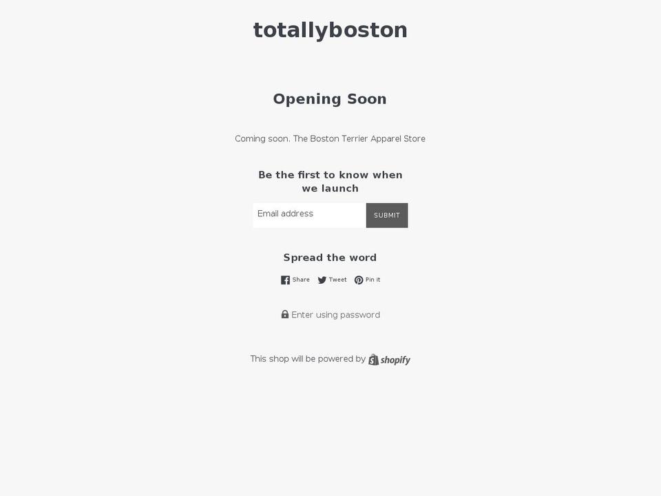 totallyboston.com shopify website screenshot