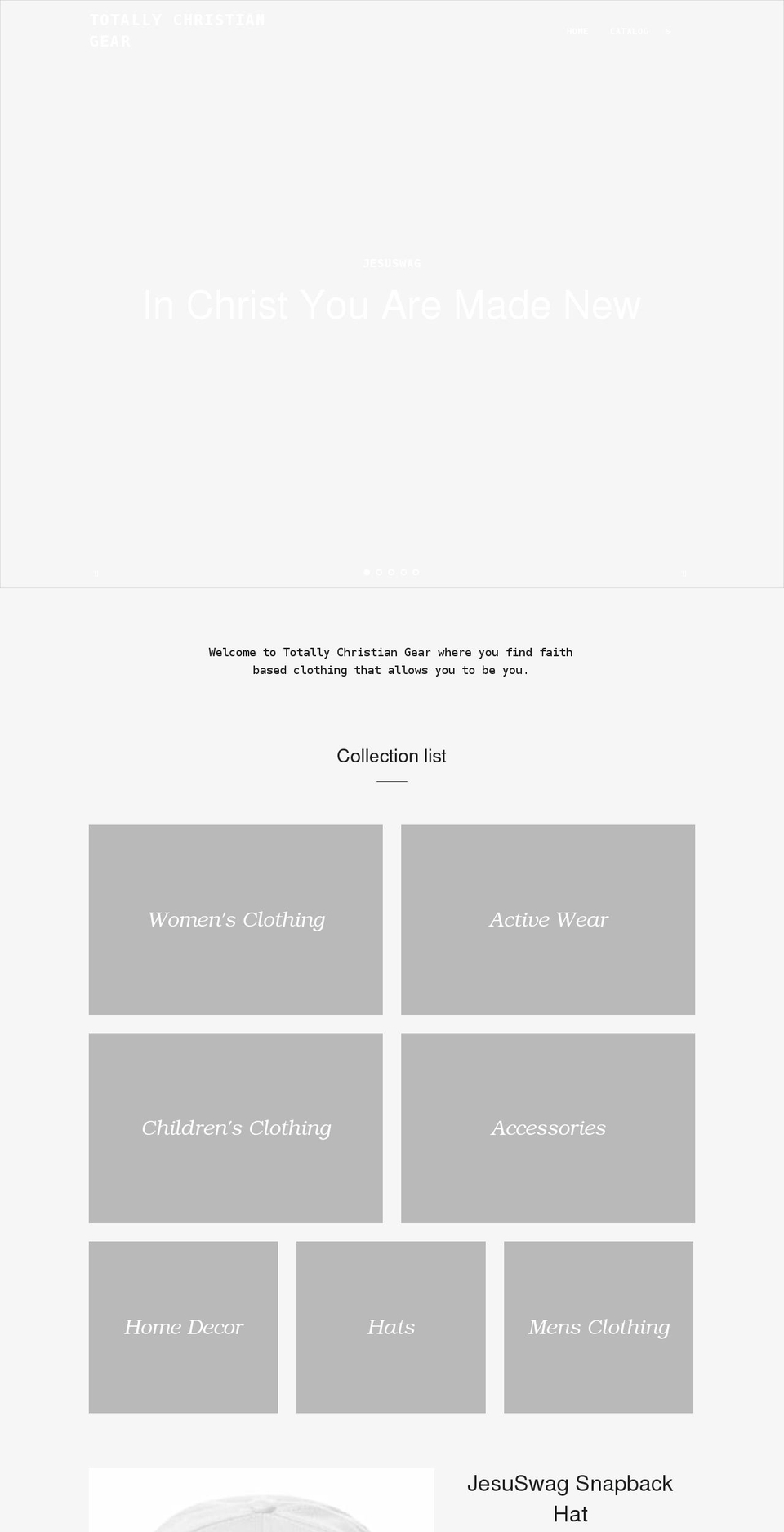 totallychristiangear.com shopify website screenshot