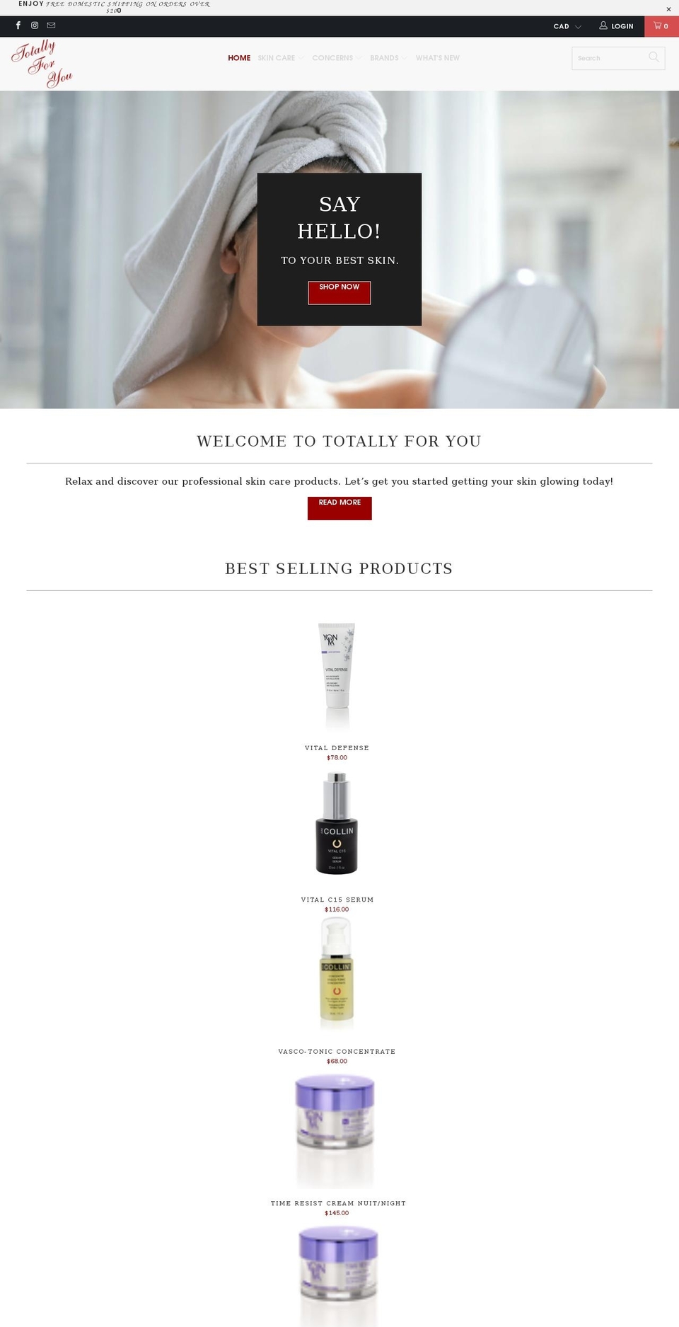 totallyforyou.ca shopify website screenshot