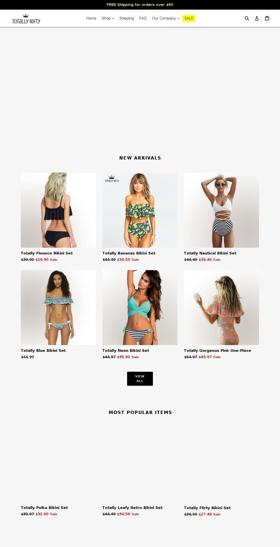 totallynifty.com — Shopify storefront screenshot
