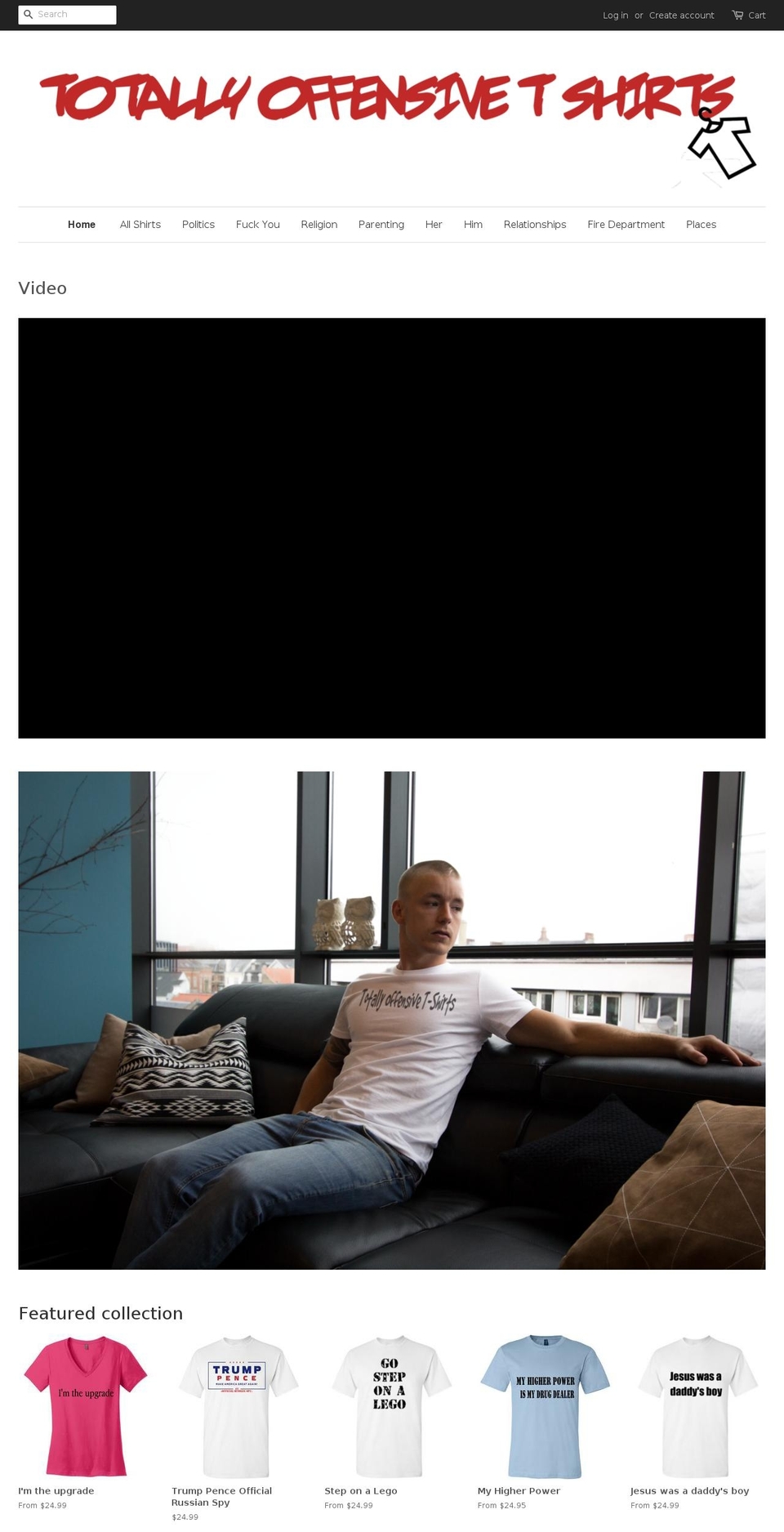 totallyoffensivetshirts.com — Shopify storefront screenshot