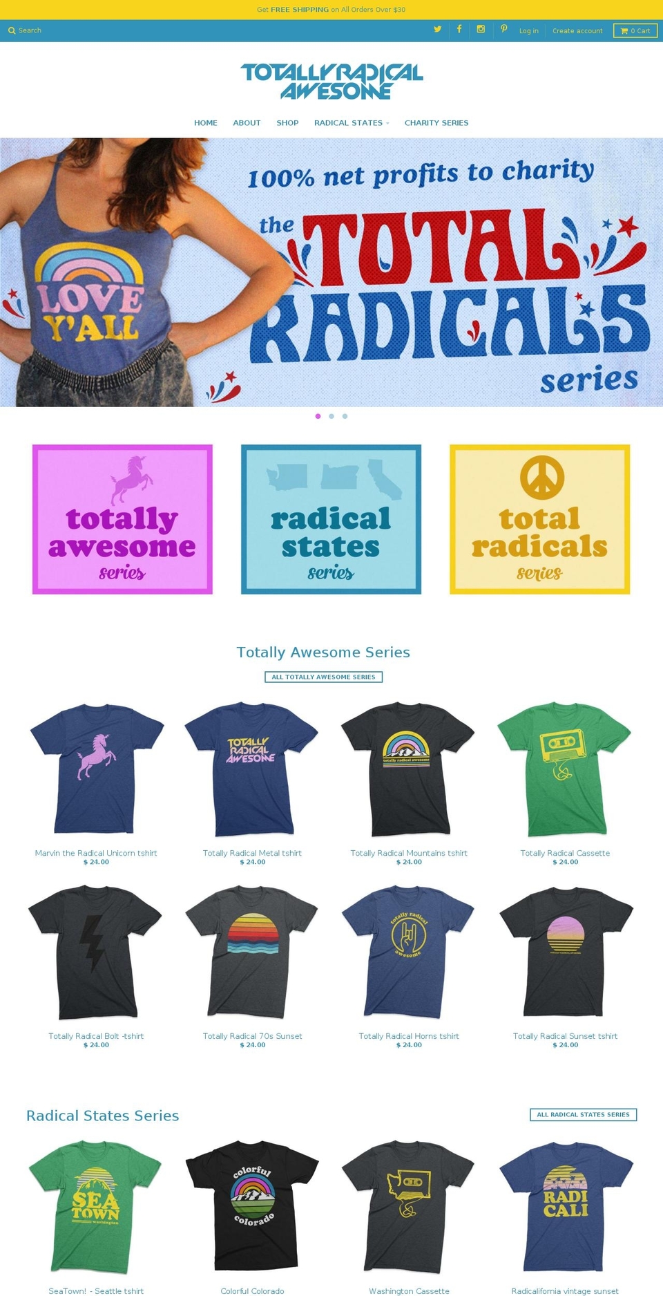 totallyradicalawesome.com shopify website screenshot