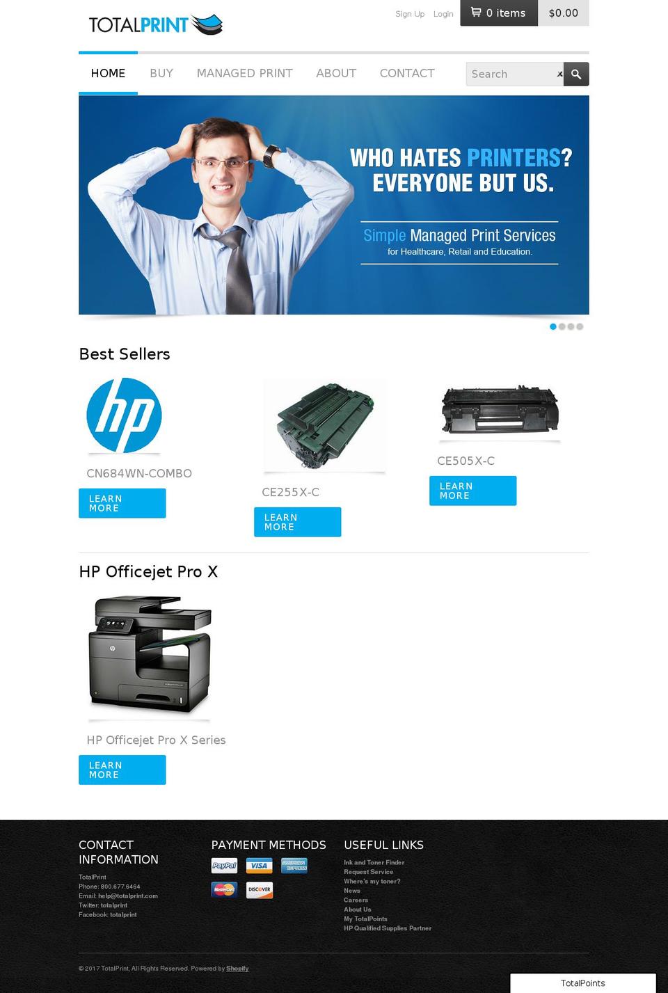 totalprint.com shopify website screenshot