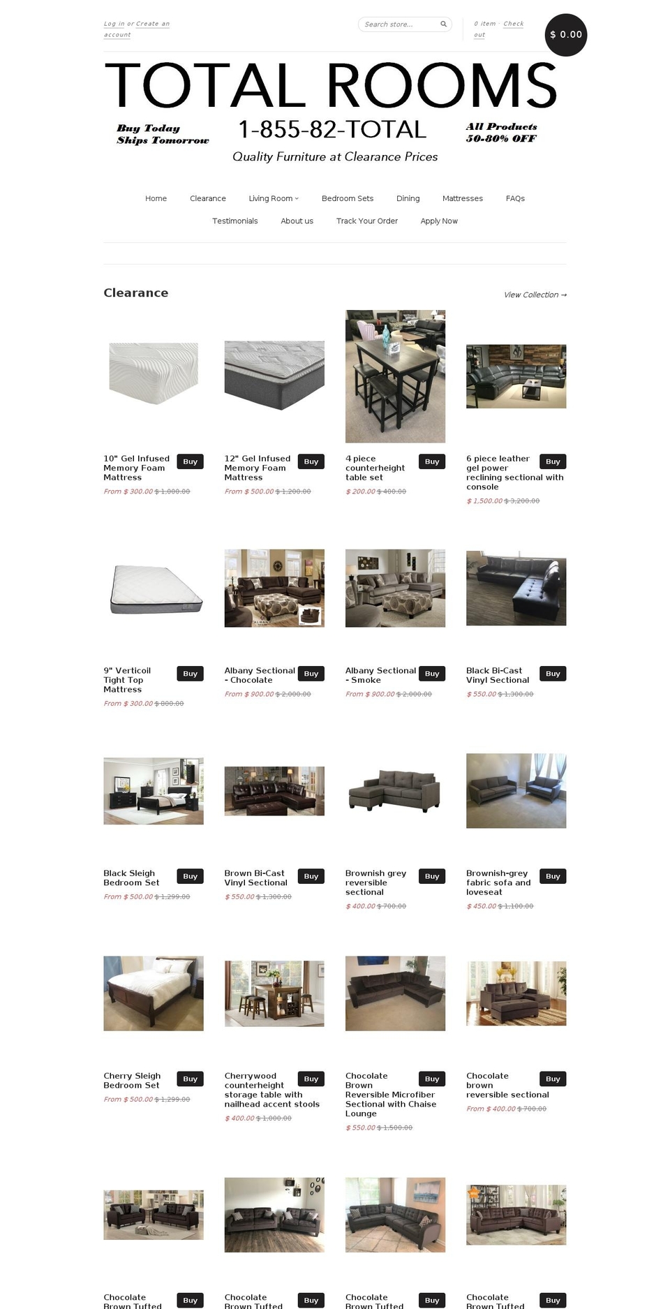 totalrooms.com — Shopify storefront screenshot
