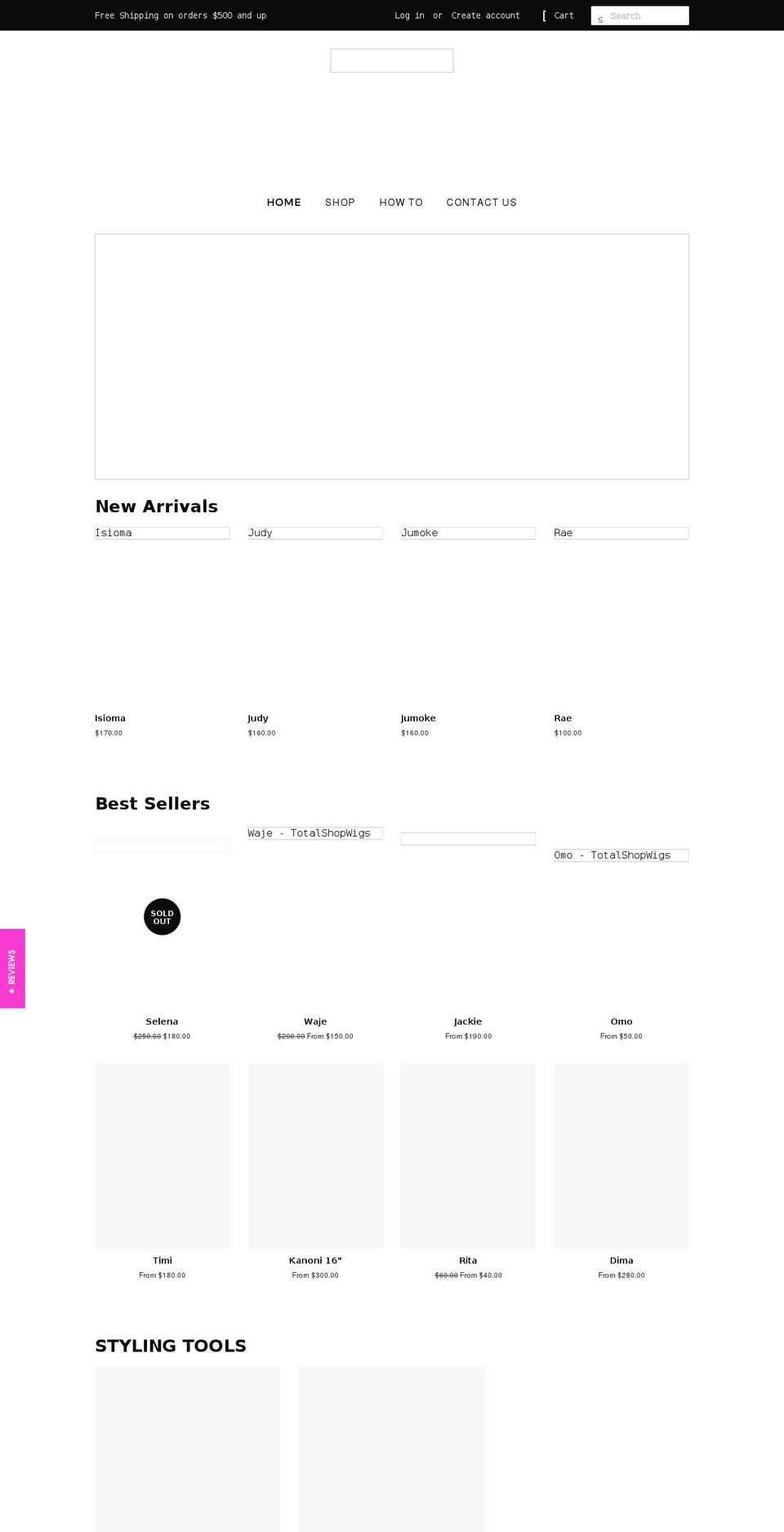 totalshopwigs.com shopify website screenshot