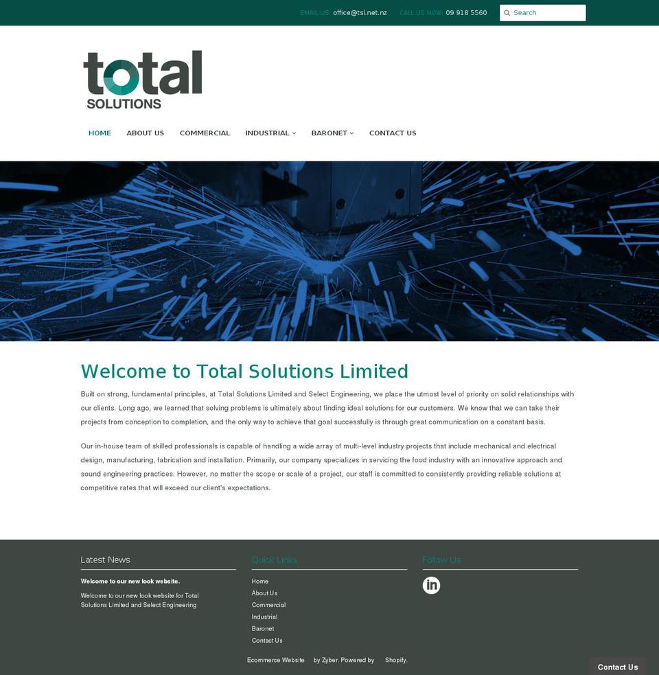 totalsolutions.net.nz shopify website screenshot