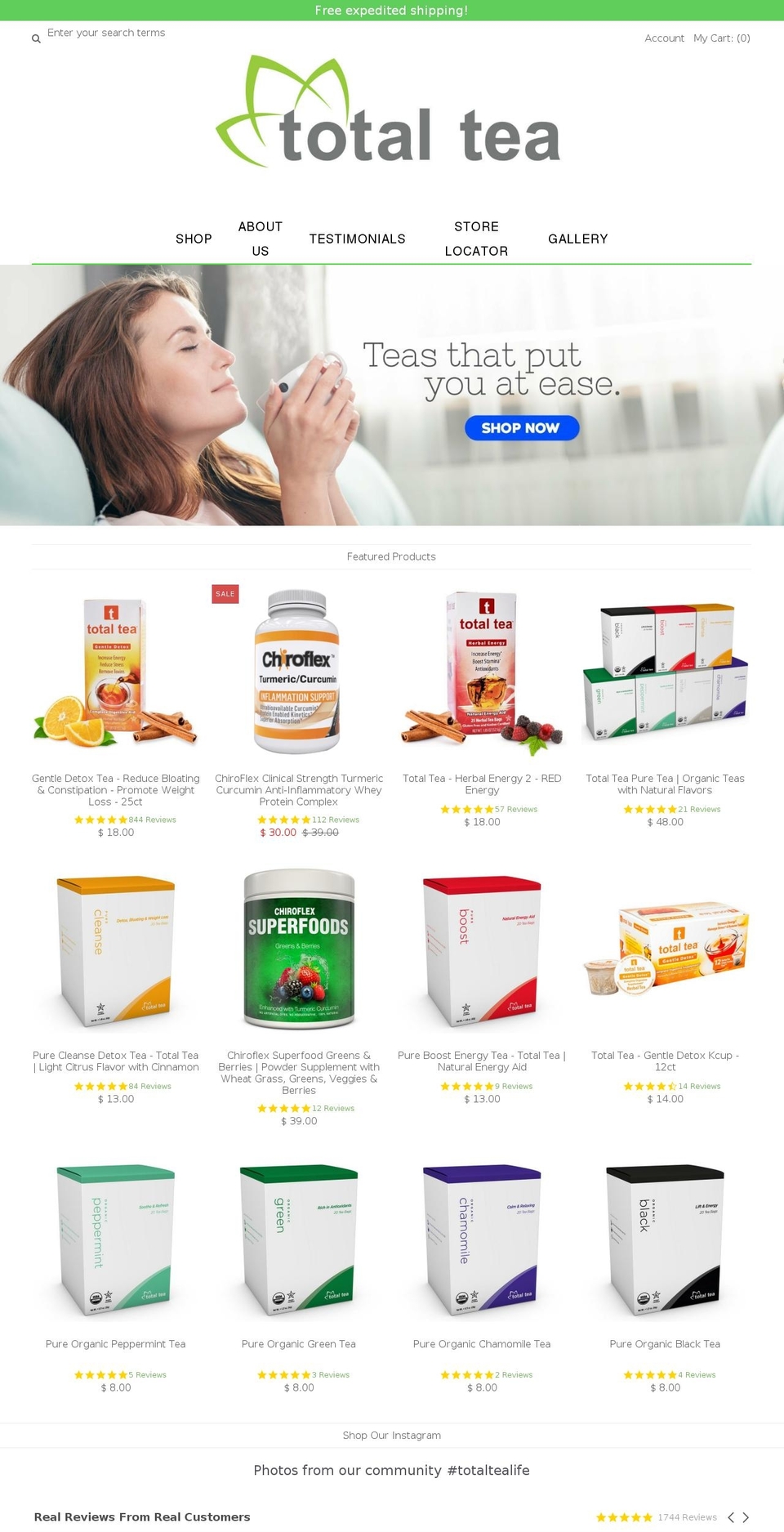 totaltea.us shopify website screenshot