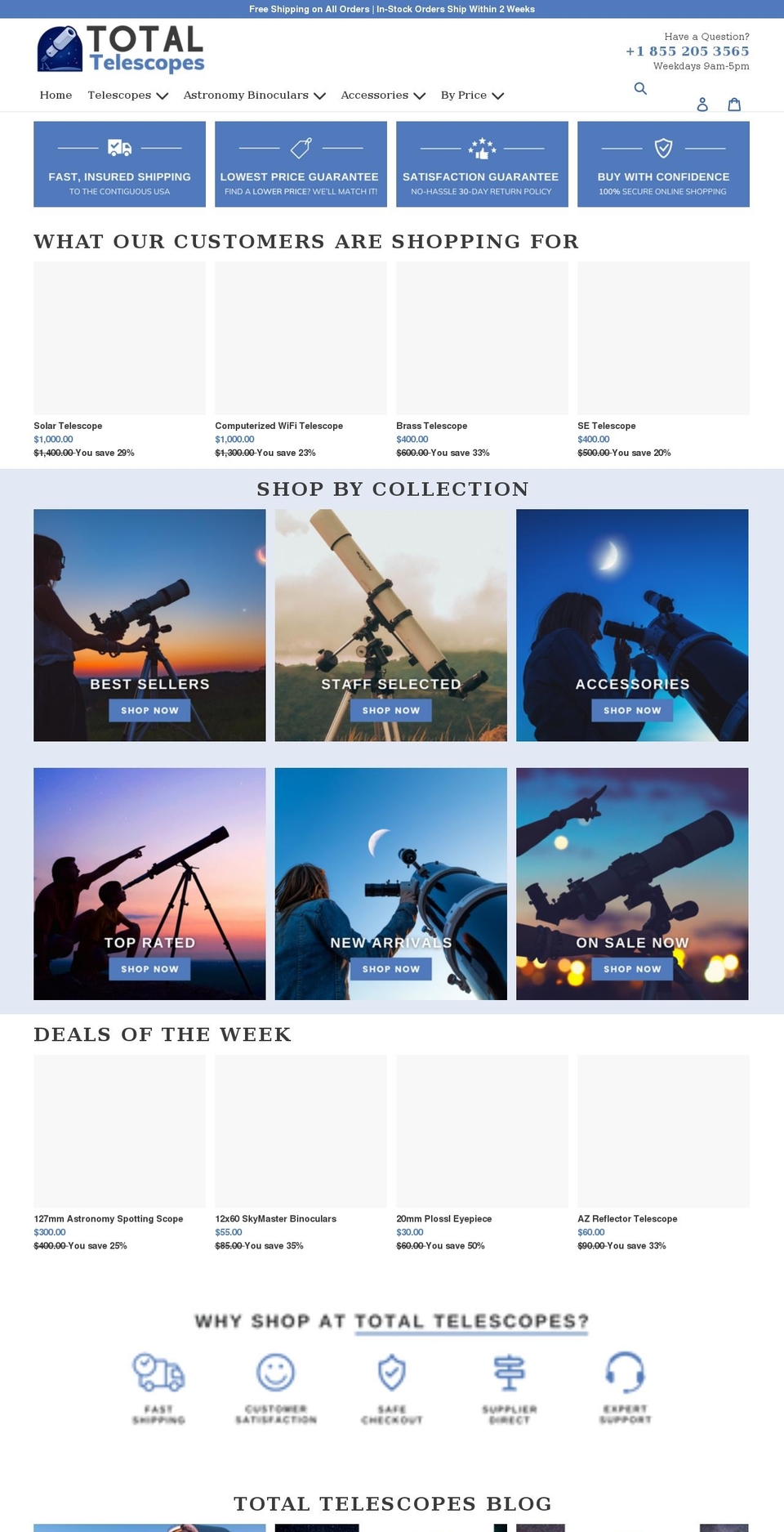 Dsl-theme- Shopify theme site example totaltelescopes.com