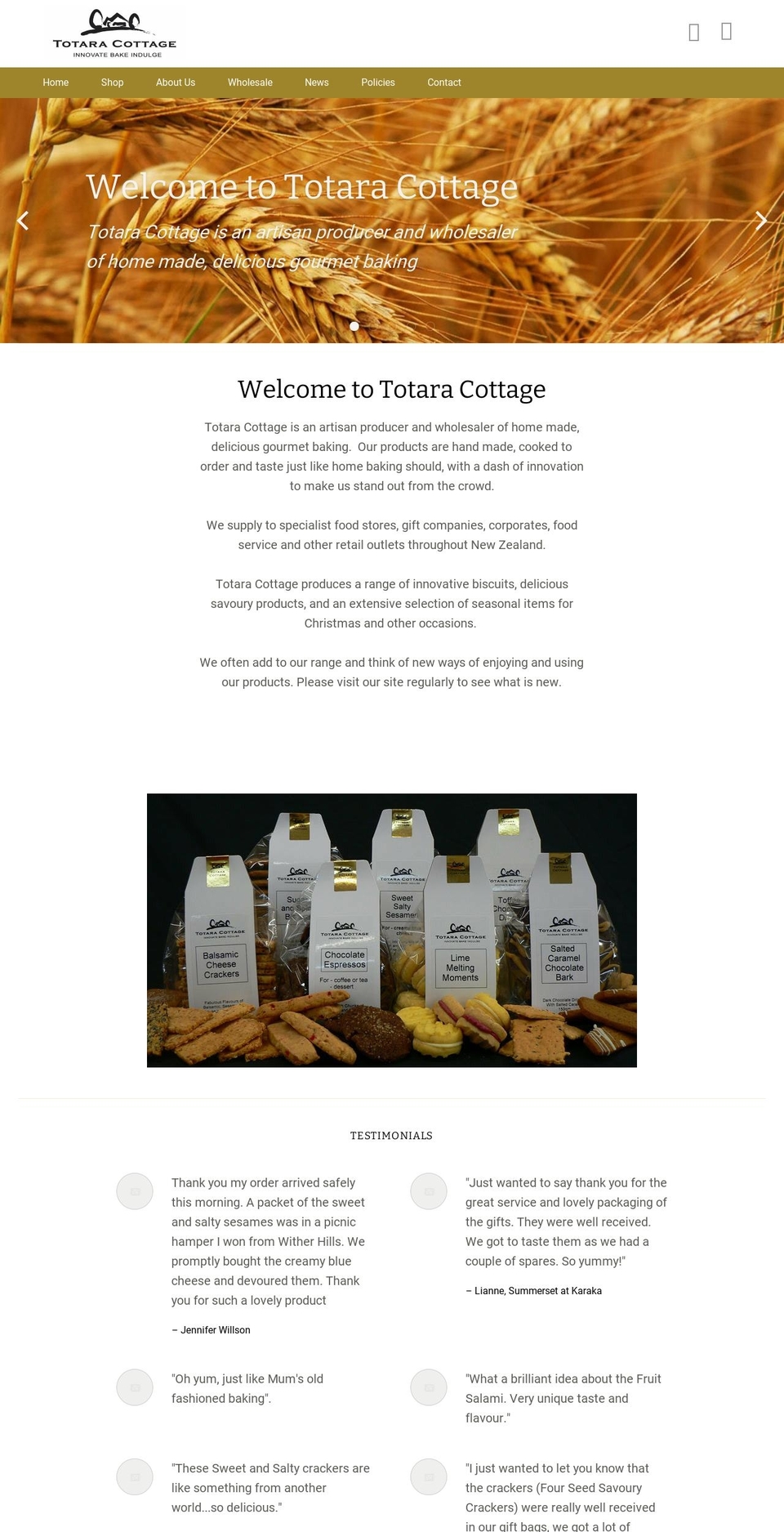 totaracottage.co.nz shopify website screenshot